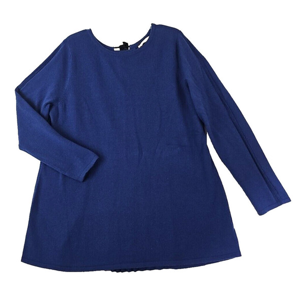 Soft Surroundings ~Woman Size XL~ Royal Blue Wool Blend Boho Tunic Sweater Top. - Picture 1 of 9